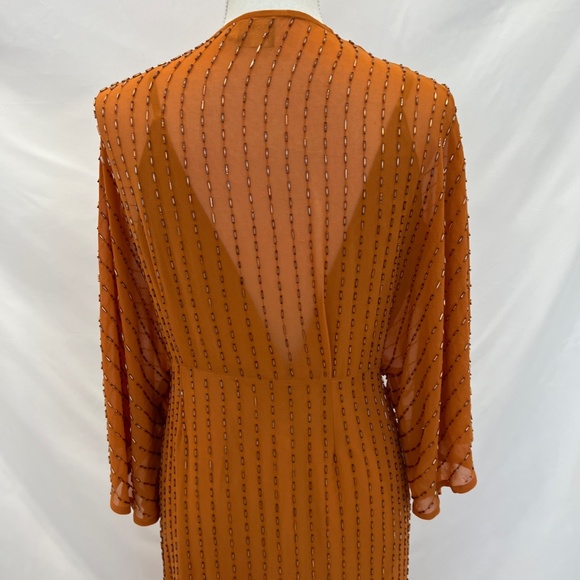 ASOS DESIGN midi kimono dress with starburst beading - Picture 3 of 4